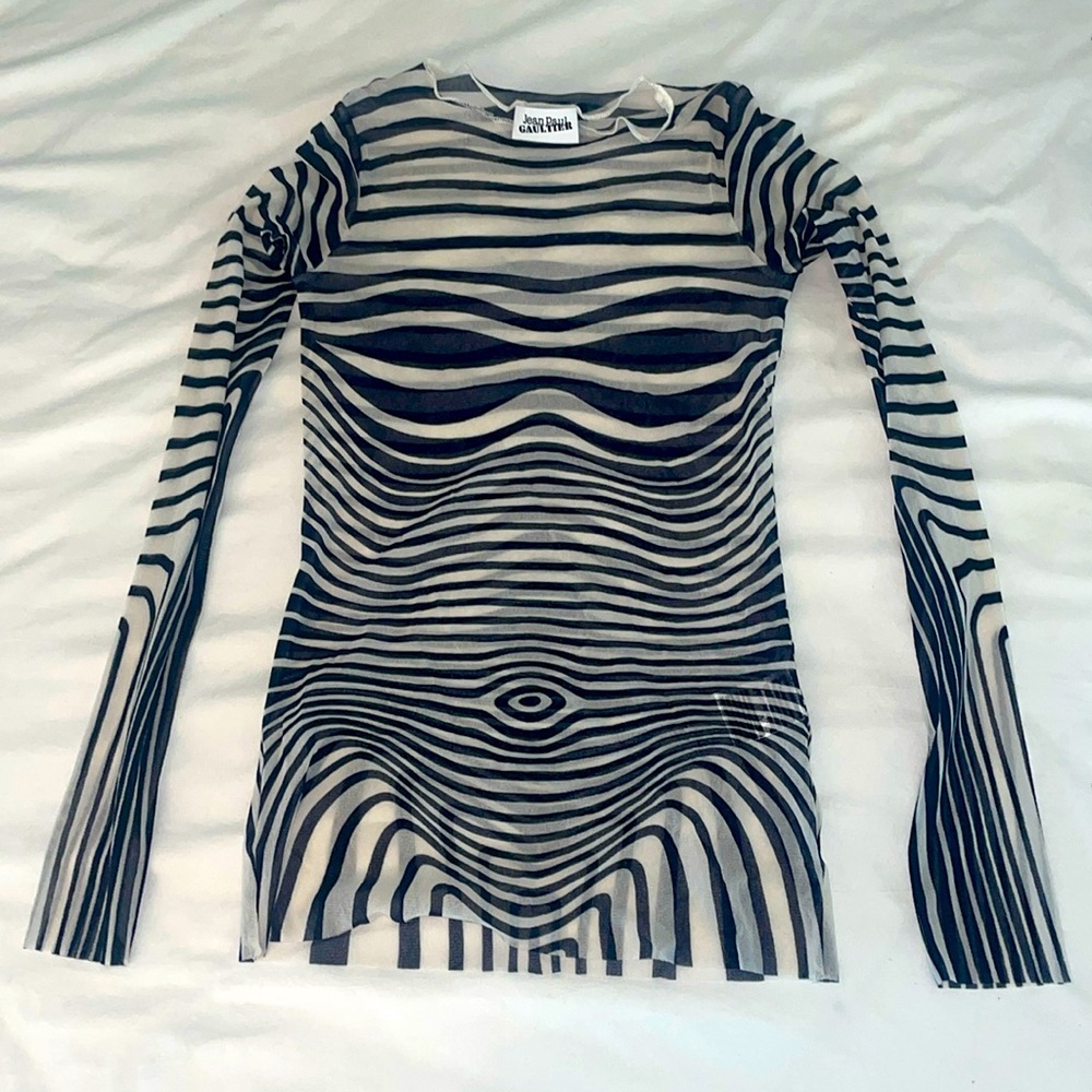 Jean Paul Gaultier mesh body morphing top Size M